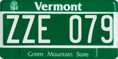 VT license plate ZZE079