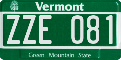 VT license plate ZZE081