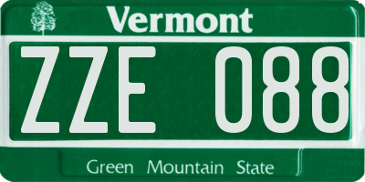 VT license plate ZZE088