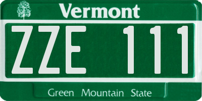 VT license plate ZZE111