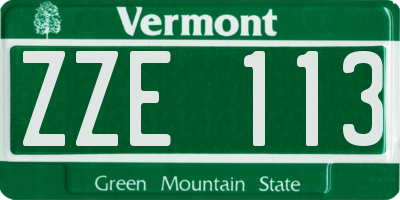 VT license plate ZZE113