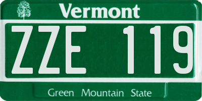 VT license plate ZZE119