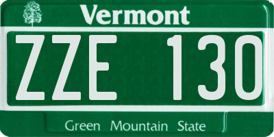 VT license plate ZZE130