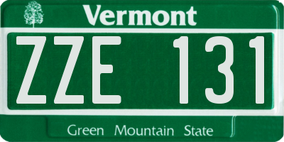 VT license plate ZZE131
