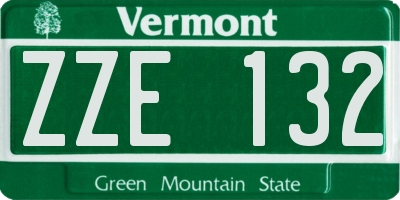 VT license plate ZZE132