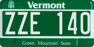 VT license plate ZZE140
