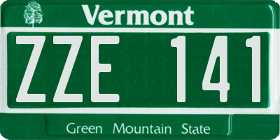 VT license plate ZZE141
