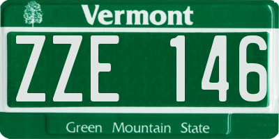 VT license plate ZZE146