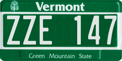 VT license plate ZZE147