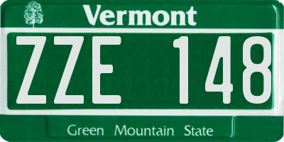 VT license plate ZZE148