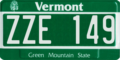VT license plate ZZE149