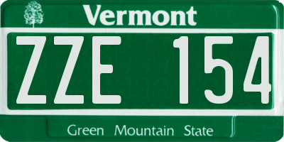 VT license plate ZZE154