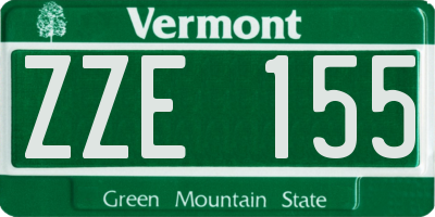 VT license plate ZZE155