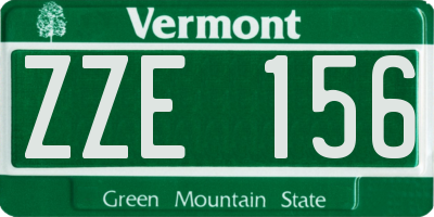 VT license plate ZZE156