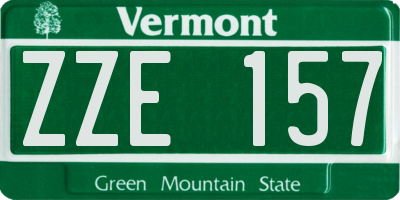 VT license plate ZZE157