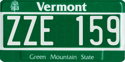 VT license plate ZZE159
