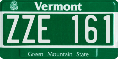 VT license plate ZZE161