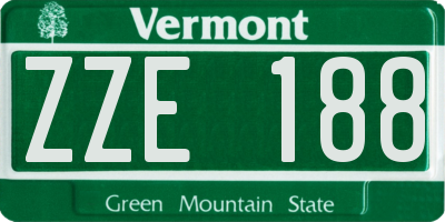 VT license plate ZZE188