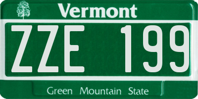 VT license plate ZZE199