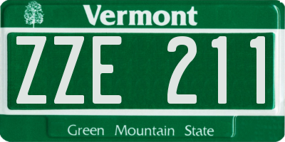 VT license plate ZZE211