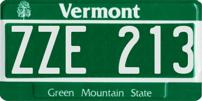 VT license plate ZZE213