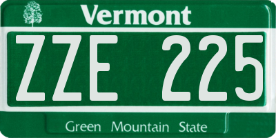 VT license plate ZZE225
