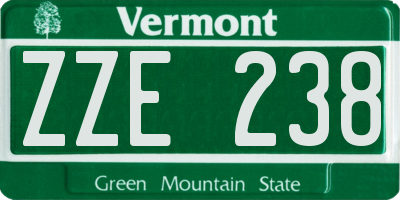 VT license plate ZZE238