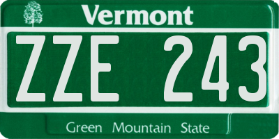 VT license plate ZZE243