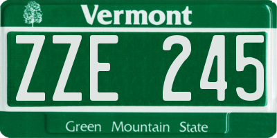 VT license plate ZZE245