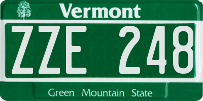 VT license plate ZZE248