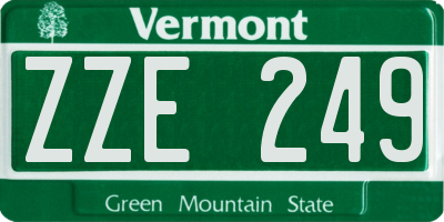 VT license plate ZZE249