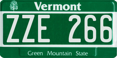 VT license plate ZZE266