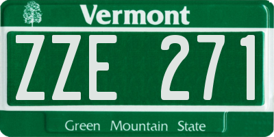 VT license plate ZZE271