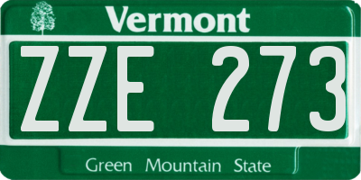VT license plate ZZE273
