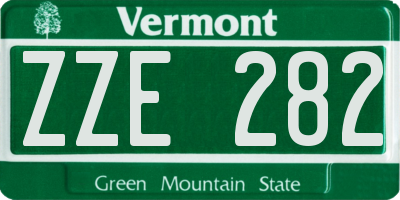 VT license plate ZZE282