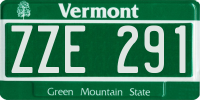 VT license plate ZZE291