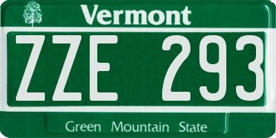 VT license plate ZZE293
