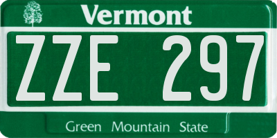 VT license plate ZZE297