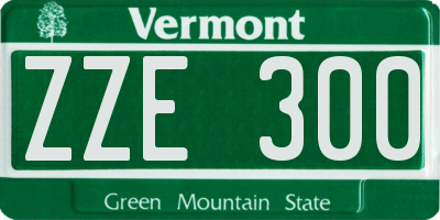 VT license plate ZZE300