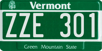 VT license plate ZZE301
