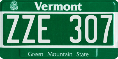 VT license plate ZZE307