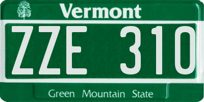 VT license plate ZZE310