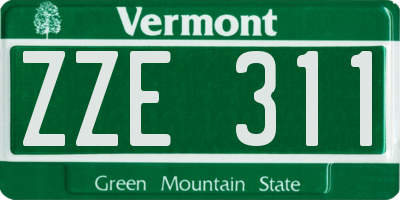 VT license plate ZZE311