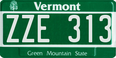 VT license plate ZZE313