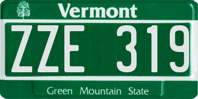 VT license plate ZZE319
