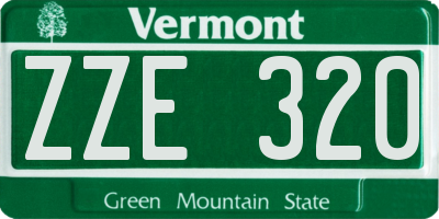 VT license plate ZZE320