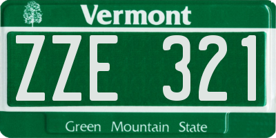 VT license plate ZZE321