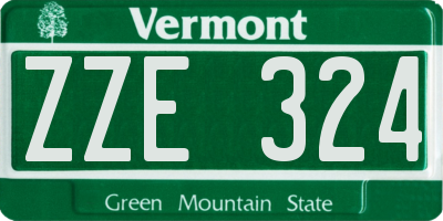 VT license plate ZZE324