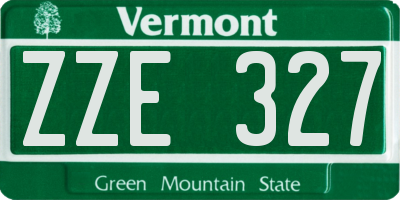 VT license plate ZZE327