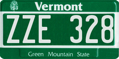 VT license plate ZZE328